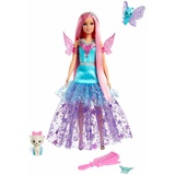 Barbie Ein Verborgener Zauber Puppe - Langhaarige Malibu Roberts Puppe mit schimmerndem Kleid, Zubehör und zwei entzückenden Tieren, für Kinder ab 3 Jahren, HLC32