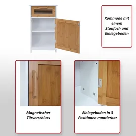 MCW MCW-A85 Badezimmerkommode 40 x 71 x 31 cm Braun/Weiß