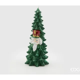 EDG Enzo De Gasperi Weihnachtskerze Pino Mit Soldaten H 26 Cm D 11 Cm Grün