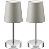 monzana 2x Tischlampe Lumière 2er-Set Taupe