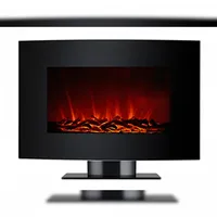 PURLINE Elektrokamin mit Fuß und gebogener Front schwarz CHE-340