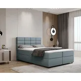 panda möbel Boxspringbett 140 x 200 cm Hellblau