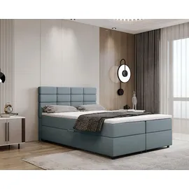 panda möbel Boxspringbett 140 x 200 cm Hellblau