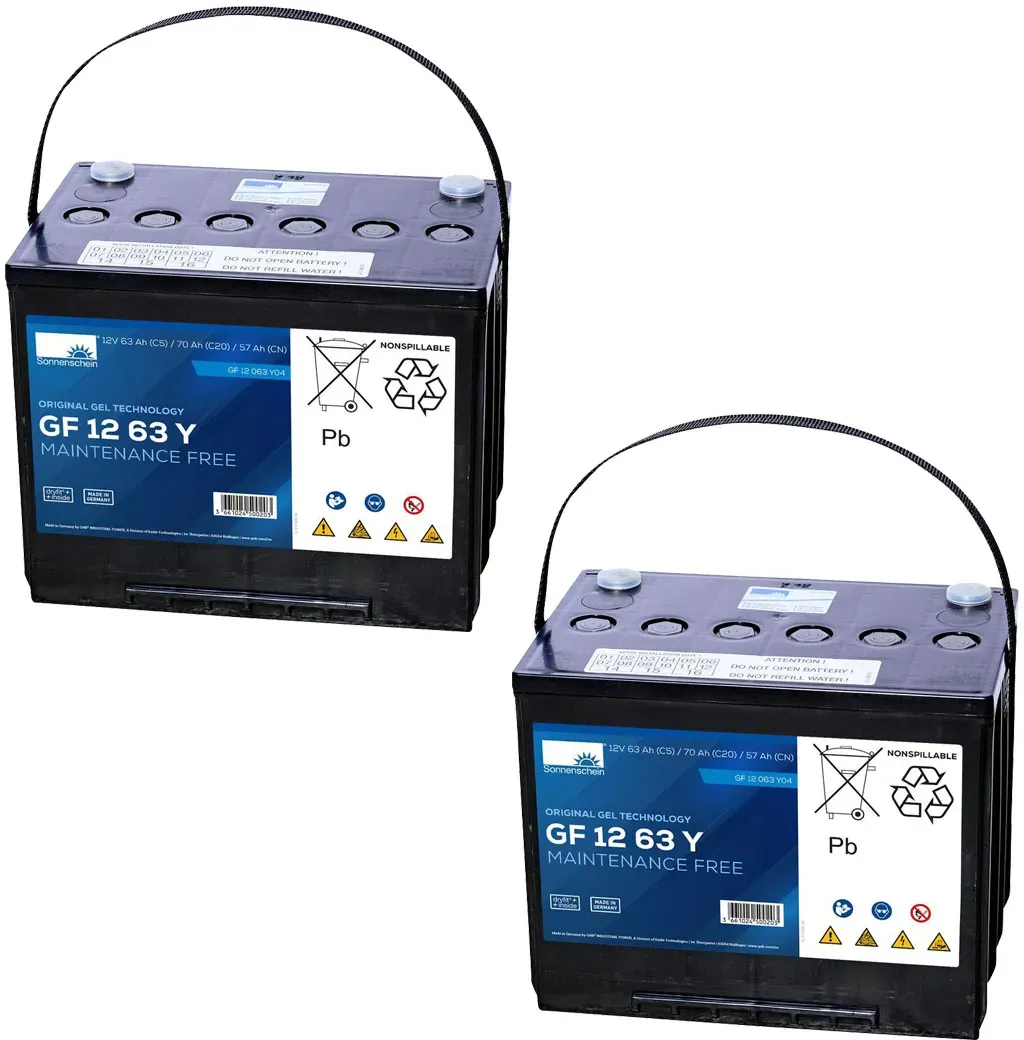 Ersatzakku für Pillar Technolgy Deluxe Snappy Rollstuhl 24V 2 x 12V 63Ah