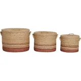 VCM Allzweckkorb Budoni Set von 3  37 x 22 x 20 cm braun