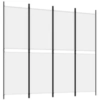 VidaXL 4-tlg. Paravent Weiß 200x180 cm Stoff
