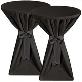 Beautissu Stehtischhusse Premium Schwarz 60 cm x 145 cm