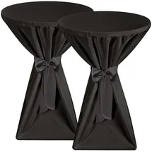 Beautissu Stehtischhusse Premium Schwarz 60 cm x 145 cm
