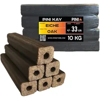 PINI Eichenholzbriketts 33 cm lang viereckig mit Zugloch 10 kg
