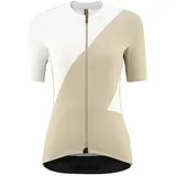MAVIC Aksium Graphic Damen Kurzarmtrikot Weiß/Beige beige|weiß|blau M