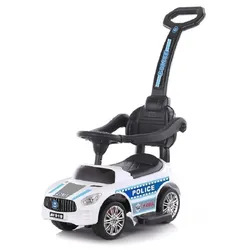 Chipolino Kinder Rutscher 2 in 1 Police Schubstange Musikfunktion, bequemer Sitz weiß