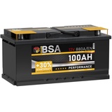 BSA Autobatterie 100Ah 12V 880A/EN +30% mehr Startkraft Starterbatterie Batterie ersetzt 85Ah 88Ah 90Ah 92Ah 95Ah