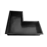 Wacredo Fertigteich GFK Winkelbecken 140 x 70cm, BxLxH: 70x140x35 cm, 350 l, Rechteckbecken, Teichbecken, architektonisch schwarz