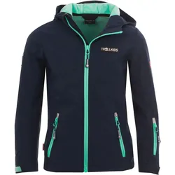 Kinder Softshelljacke Oslofjord Marineblau/Türkis Gr. 104 - 4 Jahre