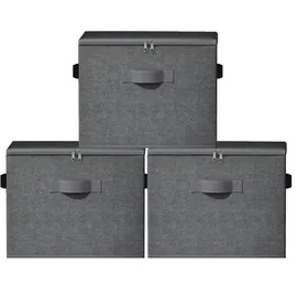 Songmics Aufbewahrungsbox 30 x 40 x 25 cm 3-tlg. grau