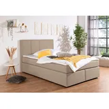 Home Affaire Boxbett HOME AFFAIRE "Fidan", beige (beige, creme), B:154cm L:210cm, Komplettbetten, Boxspringbett, wahlweise mit Bettkasten, in H2, H3 & H4 erhältilich