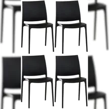 CLP Maya Gartenstuhl 44 x 44 x 81 cm schwarz 4 St.