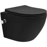 luxebath Wand-WC mit WC-Sitz Schwarz matt