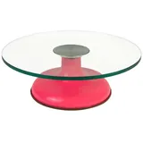 Intirilife Kuchenplatte, Rosa, Glas, 30x10x30 cm, leicht zu reinigen, Tischkultur - Servieren, Servierplatten
