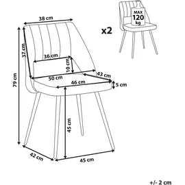 Beliani Esszimmerstuhl 2er Set ANSLEY