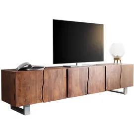 DeLife Live-Edge Lowboard 220 cm Braun Massivholz