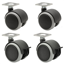 Wagner System Möbelrollen / Doppelrollen 4tlg. Set - SOFT - Ø 50mm, Tragkraft 50 kg