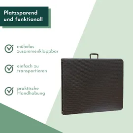 Lemodo Klapptisch, Rattan-Optik, 180 cm, schwarz, Bierzelttisch
