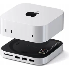 Satechi Stand Hub Mac Mini M4 SSD Enclosure Silber