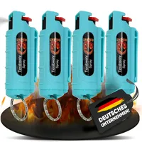 4 x Wilhelm Pfefferspray 16 ml Schlüsselanhänger türkis Tierabwehr Selbstverteidigung CS Gas KO Spray hochdosiert (ca. 2 Mio. Scoville) effektives Verteidigungsspray