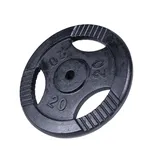 GORILLA SPORTS® Hantelscheiben - Einzeln/Set, 0,5kg, 1,25kg, 2kg, 2,5kg, 5kg, 10kg, 15kg, 20kg, 27,5kg, 30kg Gewichte, Tri-Grip, 30mm, Gusseisen, Silber/Schwarz - Gewichtsscheiben, Hanteln Set