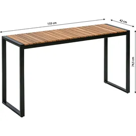 Dehner Chicago Wood Gartentisch 133 x 74,5 x 42 cm Braun/Schwarz