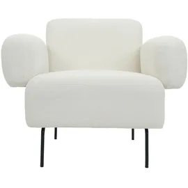 Mendler Lounge-Sessel HWC-L83b Bouclé 88 x 78 x 76 cm creme-weiß mit Fernbedienung