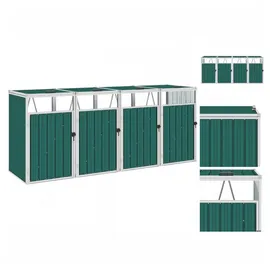 vidaXL Mülltonnenbox für 4 Tonnen 286 x 81 x 121 cm grün