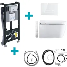 Duravit SensoWash Starck f Wand-Dusch-WC Plus Compact Komplettanlage, 650000012004320+WD1014000000+WD5003012000+1007310000+1007290000, Compact
