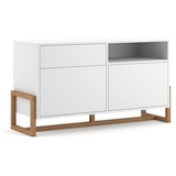 Domando Sideboard Sideboard Anzio, Breite 120cm, Push-to-open-System, Gestell aus Buche weiß