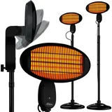 Tronitechnik Quartz-Heizstrahler 3 Stufen Standstrahler Teleskopstange Kopf 2000 Watt