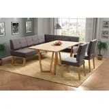 Home Affaire Eckbankgruppe HOME AFFAIRE "Ponza Eckbank Küchenbank BESTSELLER", braun (braun, eiche geölt,), langer Schenkel links, Sitzmöbel-Sets, Eckbankgruppe, Sitzgruppe Esszimmer Stühle Tisch und Bank bequem gepolstert