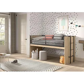 58 aufm Kessel Halbhochbett Keelia 90 x 200 cm Eiche braun