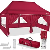 tillvex Faltpavillon 3 x 6 m inkl. 6 Seitenteile Rot