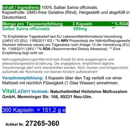 Vitalleben Salbei Kapseln 360 St.