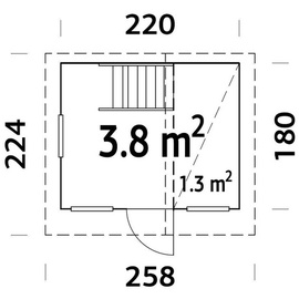 Palmako Spielhaus BxT: 220 x 180 cm (Außenmaße), Wandstärke: 16 mm, weiß