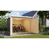 Karibu Fahrradbox KARIBU "Fahrradgarage 4", grau (terragrau), B:212,5cm H:167cm T:216,5cm, Holzwerkstoff, Aufbewahrungsboxen, in verschiedenen Farben, BxTxH: 212,5x216,5x167 cm