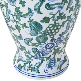 Beliani Blumenvase Segowia Porzellan 47 cm Weiß / Blau