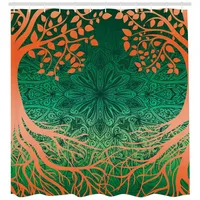 ABAKUHAUS Duschvorhang Mandala 175 x 180 cm grün