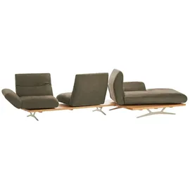 KOINOR Eckcouch Mikrofaser 2-Sitzer Braun
