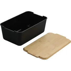 KESPER KESPER® Brotkasten Brotbox, Bambus, Kunststoff, (1-tlg), Deckel als Schneidebrett verwendbar schwarz