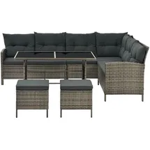 Juskys Manacor Polyrattan Lounge-Set grau meliert