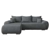 MIRJAN24 Ecksofa Ubo L, mit Schlaffunktion und Bettkasten, L-Form Sofa (Ambience 19, Ecksofa: Links) - Grau