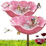 Neu BienenträNke füR Den Garten, Blumen Gartenstecker VogelträNke, 2/3 Stück Bienen TräNke Blume, füR Zur Dekoration Von RasenfläChen, Balkonen und GäRten (Rosa*2)