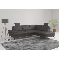 Ecksofa SIT & MORE "Morris L-Form, inkl. Sitztiefenverstellung", braun (mocca), B:262cm H:82cm T:212cm, Sofas, wahlweise mit Armteilverstellung, Bettfunktion & Bettkasten